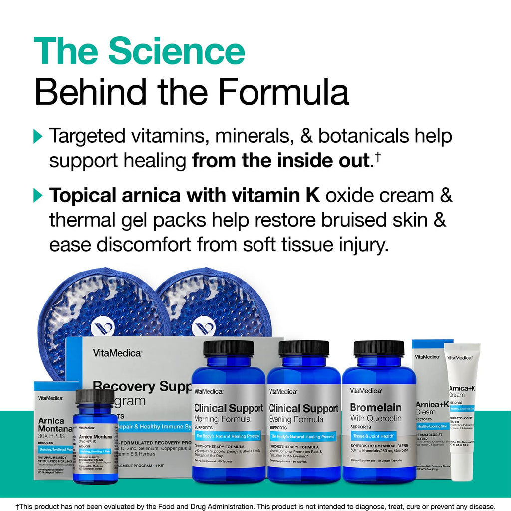 VitaMedica | Ultimate Recovery Bundle | Surgery Prep | Wound Healing | Supplements | Arnica K Oxide Cream | Hot Cold Packs | 30 Day Supply | Arnica Montana | Bromelain | Vitamin A | B Complex - TrustMedUSA