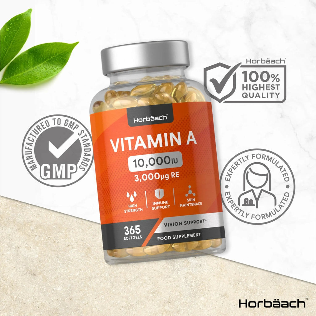 Vitamin A Capsules 10,000iu | 365 Count (1 Year Supply) | High Strength Vitamin A Supplem - TrustMedUSA