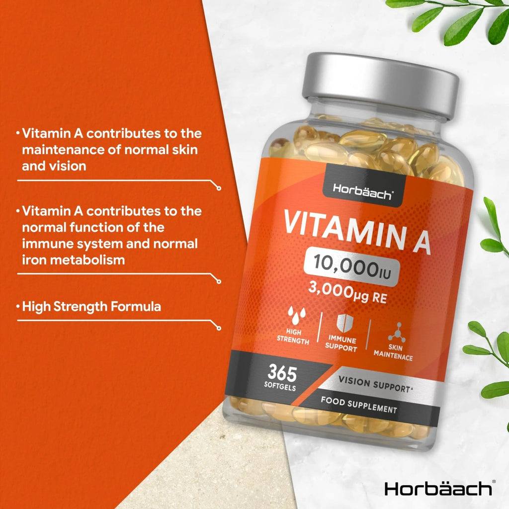 Vitamin A Capsules 10,000iu | 365 Count (1 Year Supply) | High Strength Vitamin A Supplem - TrustMedUSA