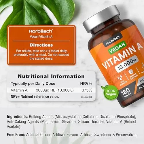 Vitamin A Tablets 10000iu | 180 Count | High Strength Vitamin A as Retinol Acetate - TrustMedUSA