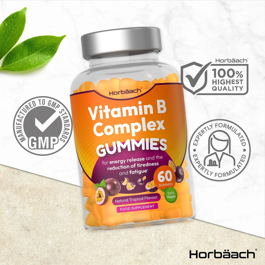 Vitamin B Complex Gummies | 60 Vegan Gummies - Tablet Alternative | High Strength B12 - TrustMedUSA