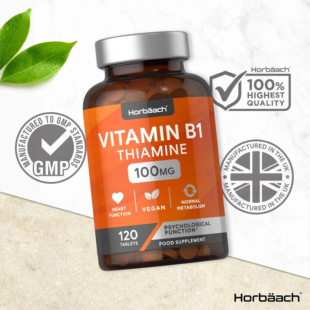 Vitamin B1 Thiamine High Strength 100mg | 120 Vegan Tablets | No Artificial - TrustMedUSA