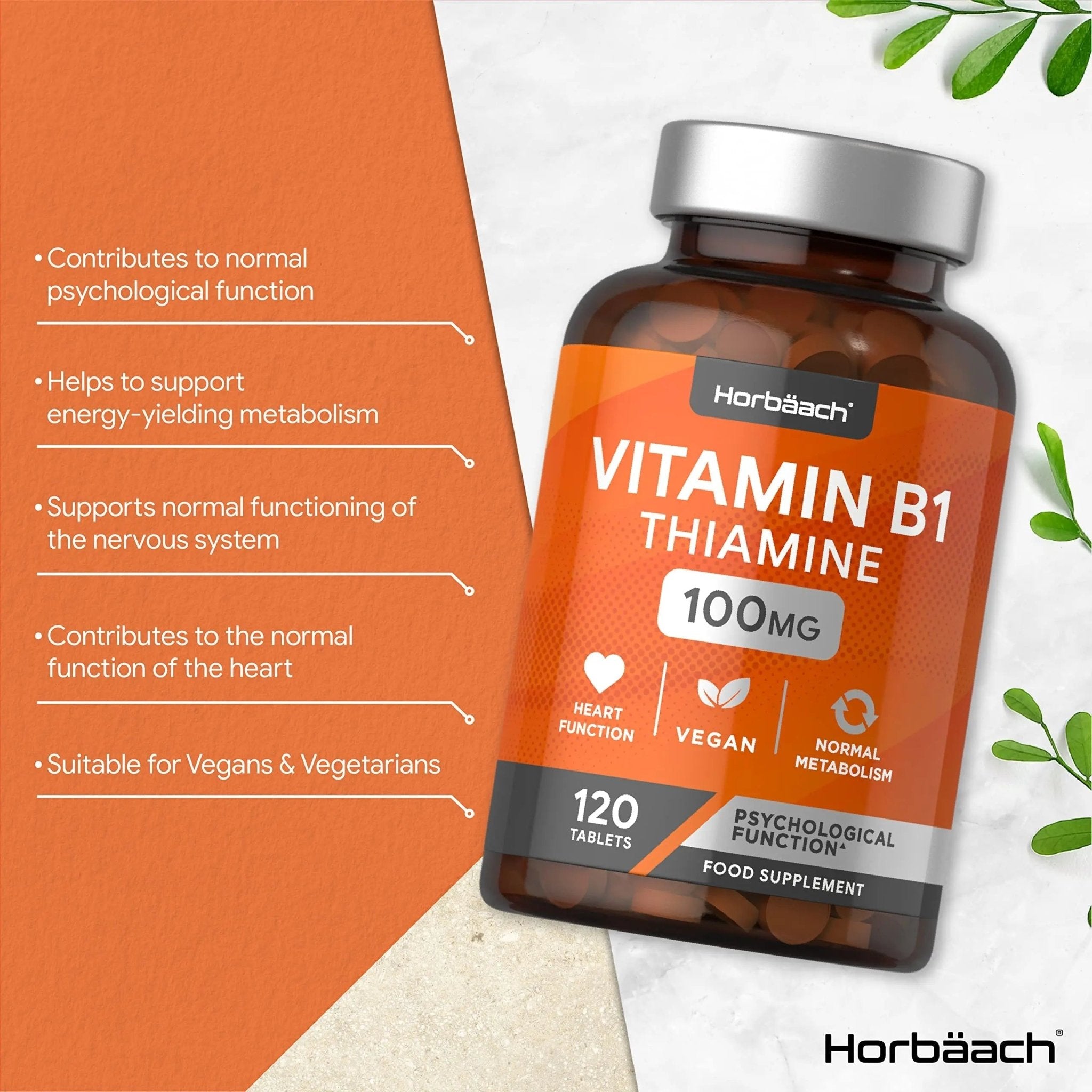 Vitamin B1 Thiamine High Strength 100mg | 120 Vegan Tablets | No Artificial - TrustMedUSA