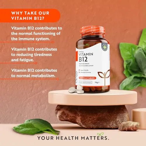 Vitamin B12 1000mcg - 365 High Strength Vegan Tablets (1 Year Supply) - Max Strength - TrustMedUSA