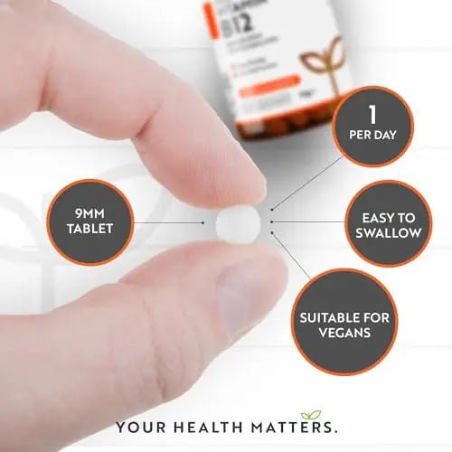 Vitamin B12 1000mcg - 365 High Strength Vegan Tablets (1 Year Supply) - Max Strength - TrustMedUSA