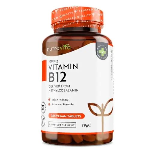Vitamin B12 1000mcg - 365 High Strength Vegan Tablets (1 Year Supply) - Max Strength - TrustMedUSA
