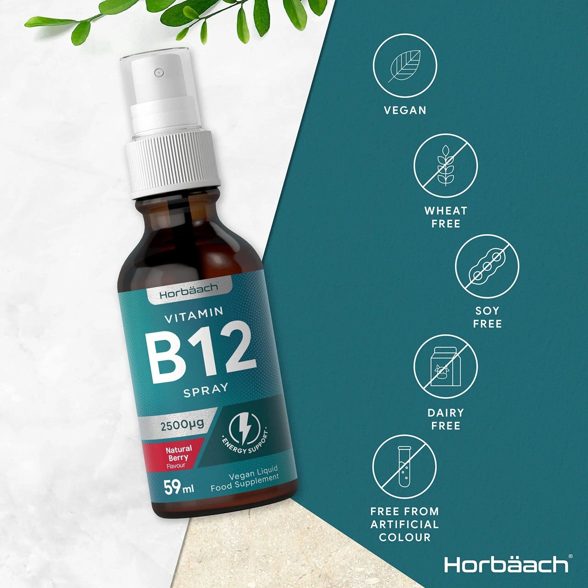 Vitamin B12 Spray 2500mcg | 59ml | High Strength Supplement | Natural Berry Flavour - TrustMedUSA