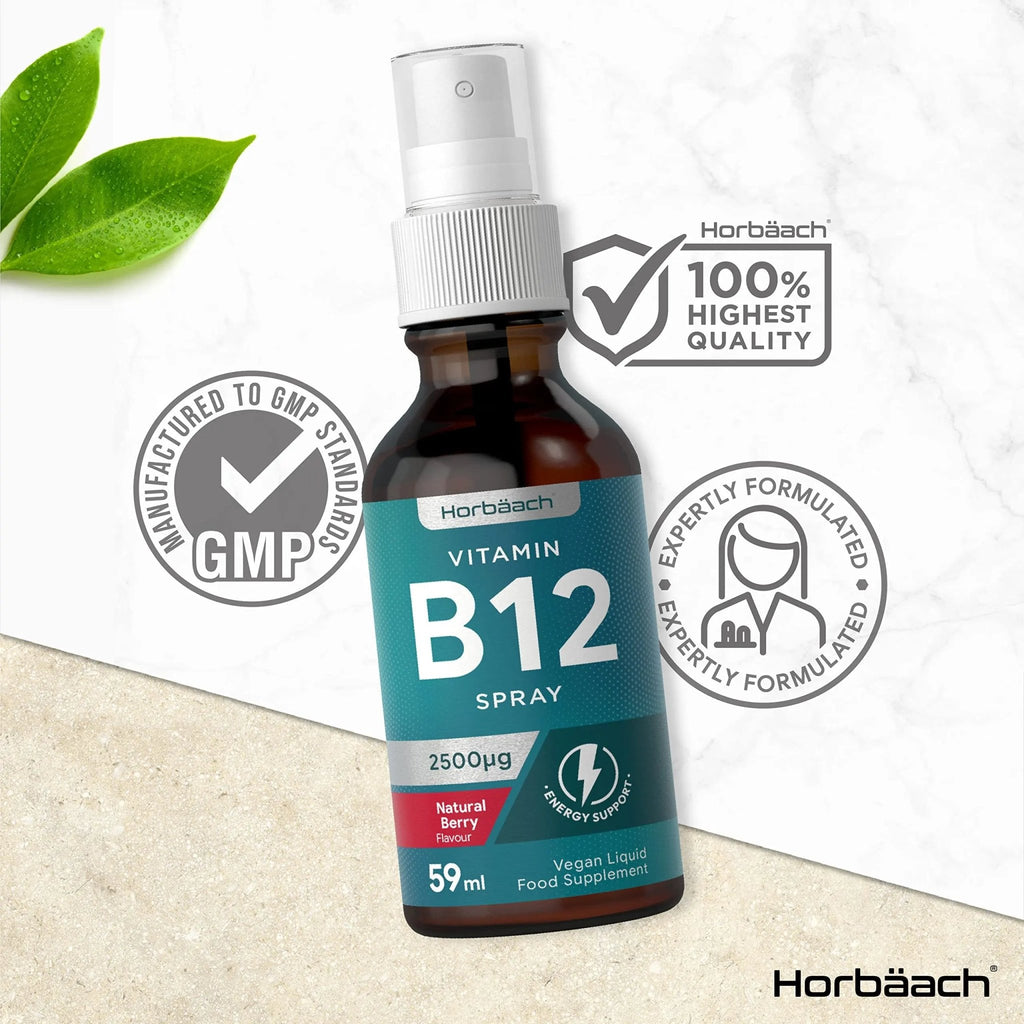 Vitamin B12 Spray 2500mcg | 59ml | High Strength Supplement | Natural Berry Flavour - TrustMedUSA