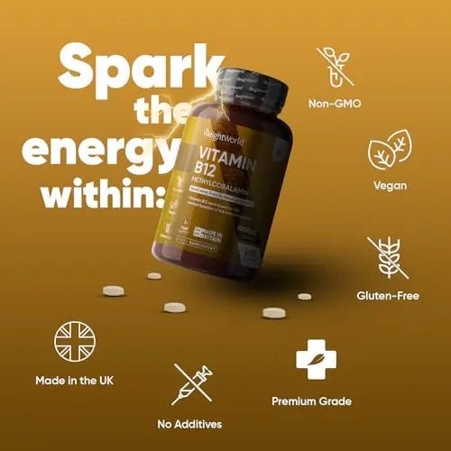 Vitamin B12 Tablets High Strength – 1000mcg Vegan B12 Supplement – 450 Pure Methylcob - TrustMedUSA