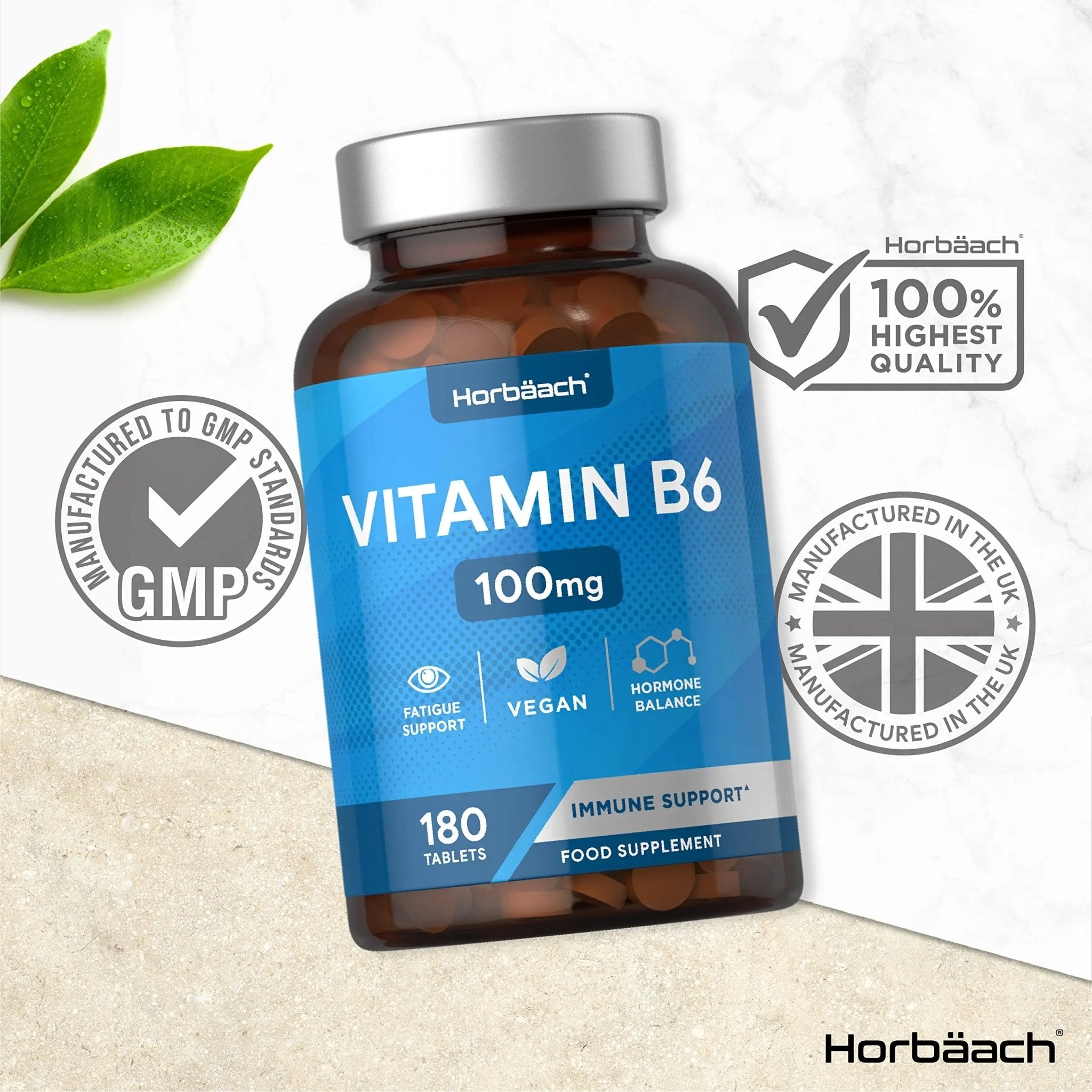 Vitamin B6 100mg | 180 High Strength Tablets | Regulation of Hormonal Activity & Fatigue - TrustMedUSA