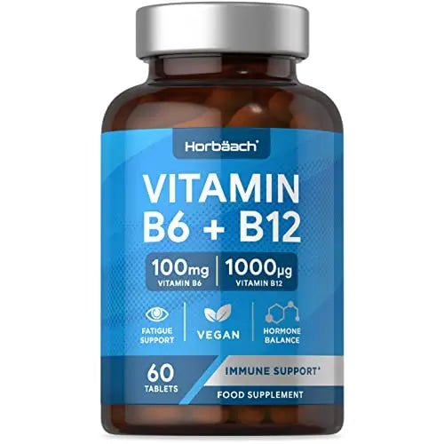 Vitamin B6 and B12 Tablets High Strength | 60 Count | with 100mg of Vitamin B6 - TrustMedUSA