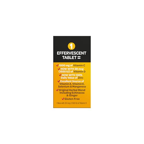 Vitamin C 1000mg (per serving) - Airborne Very Berry Effervescent Tablets (36 count in a box), Gluten-Free Immune Support Supplement, With Vitamins A C E, ZINC, Selenium, Echinacea & Ginger - TrustMedUSA
