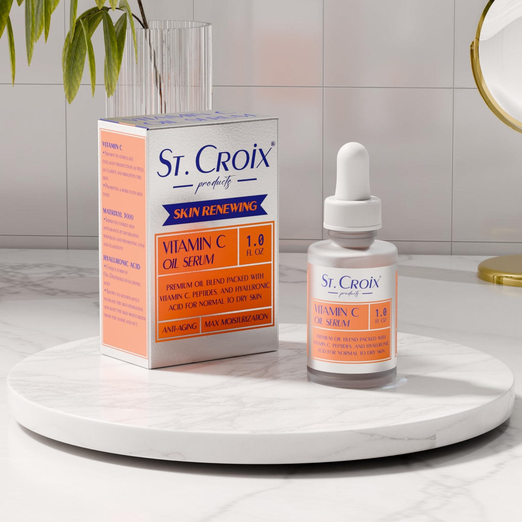 Vitamin C Face Oil Serum – 5% Oil-Soluble Vitamin C (THD Ascorbate) & Peptide Complex (Matrixyl 3000) – Hydrating with Squalane, Rosehip & Pomegranate – For Dry or Mature Skin– 1 fl oz - Maple Wellness Supplements