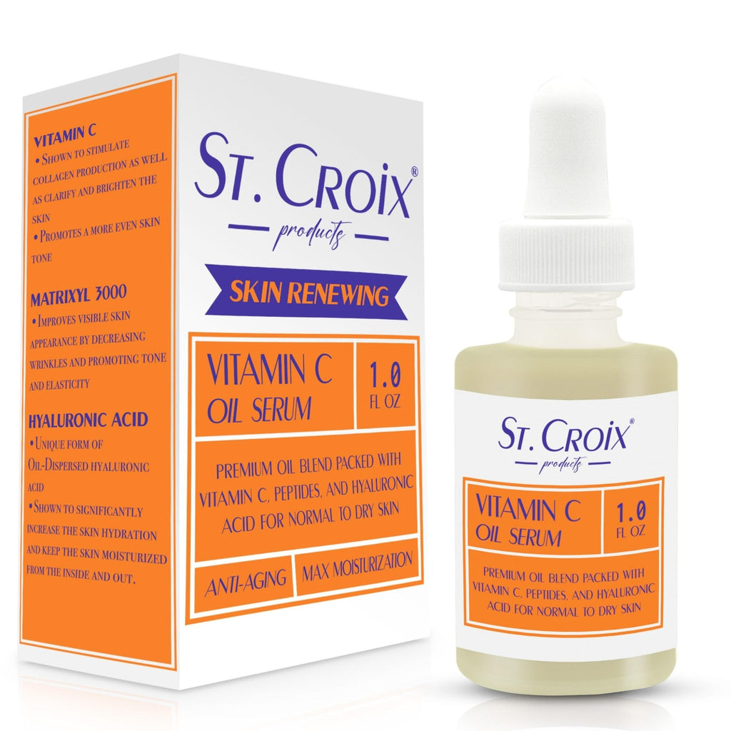 Vitamin C Face Oil Serum – 5% Oil-Soluble Vitamin C (THD Ascorbate) & Peptide Complex (Matrixyl 3000) – Hydrating with Squalane, Rosehip & Pomegranate – For Dry or Mature Skin– 1 fl oz - Maple Wellness Supplements