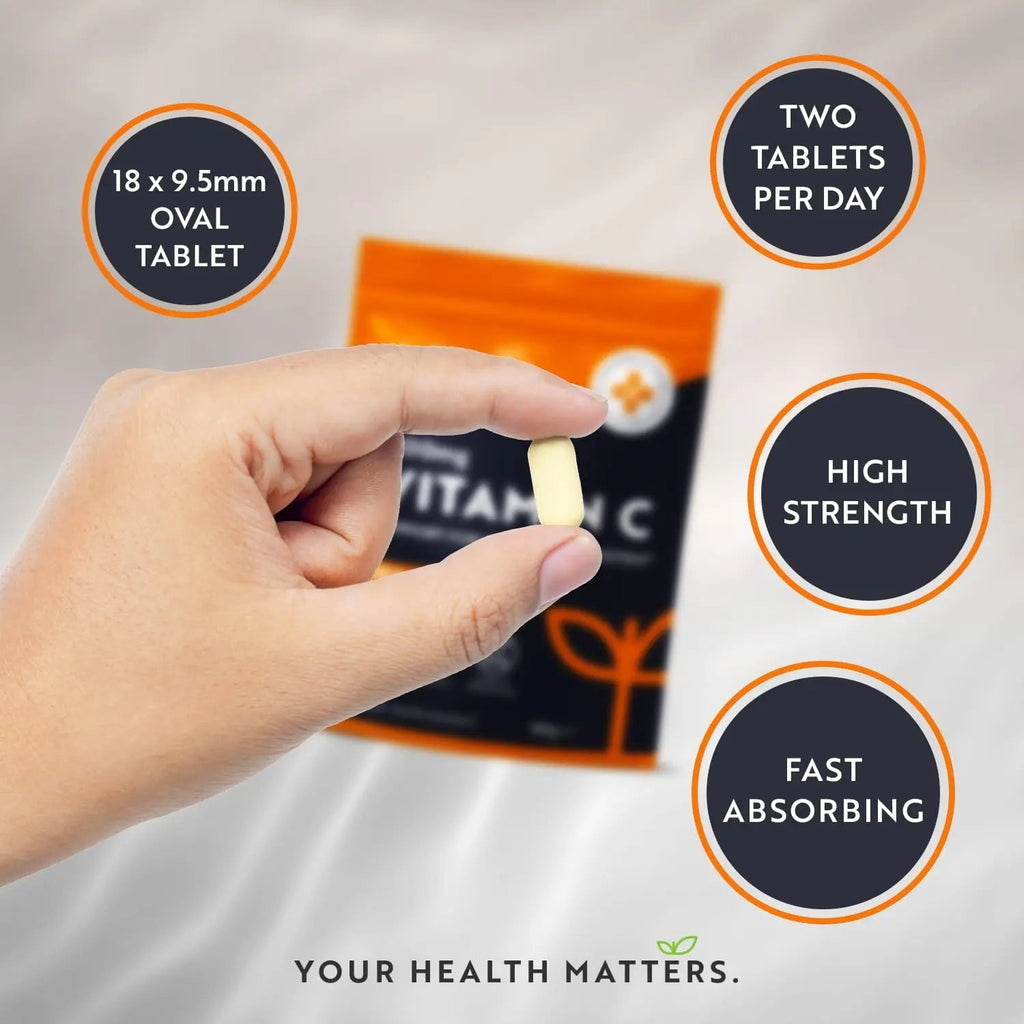 Vitamin C Tablets 1100mg – 180 Premium Vegan and Vegetarian Tablets – 3 Month Supply - TrustMedUSA