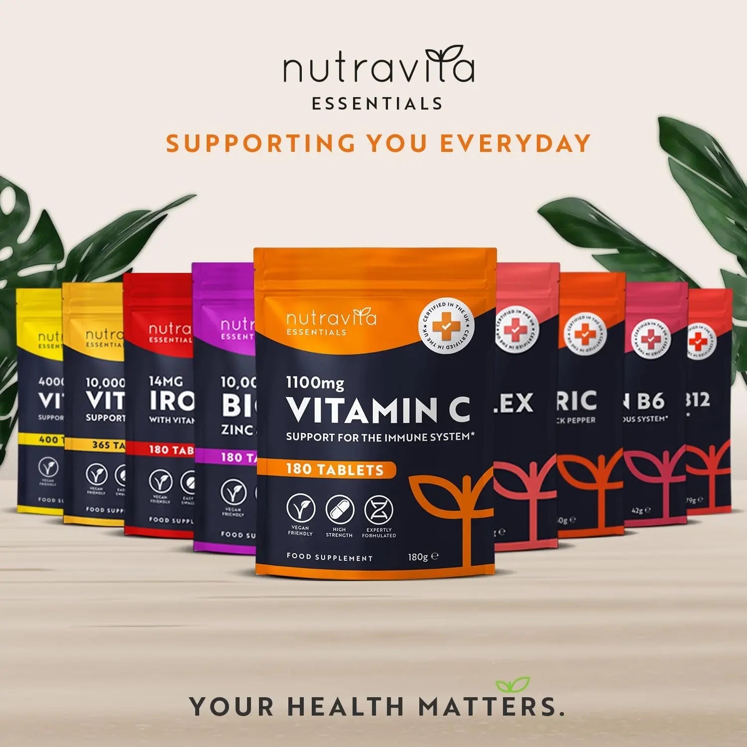 Vitamin C Tablets 1100mg – 180 Premium Vegan and Vegetarian Tablets – 3 Month Supply - TrustMedUSA