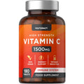 Vitamin C Tablets 1500mg | 180 Count | High Strength Vegan Supplement | No Artificial - TrustMedUSA