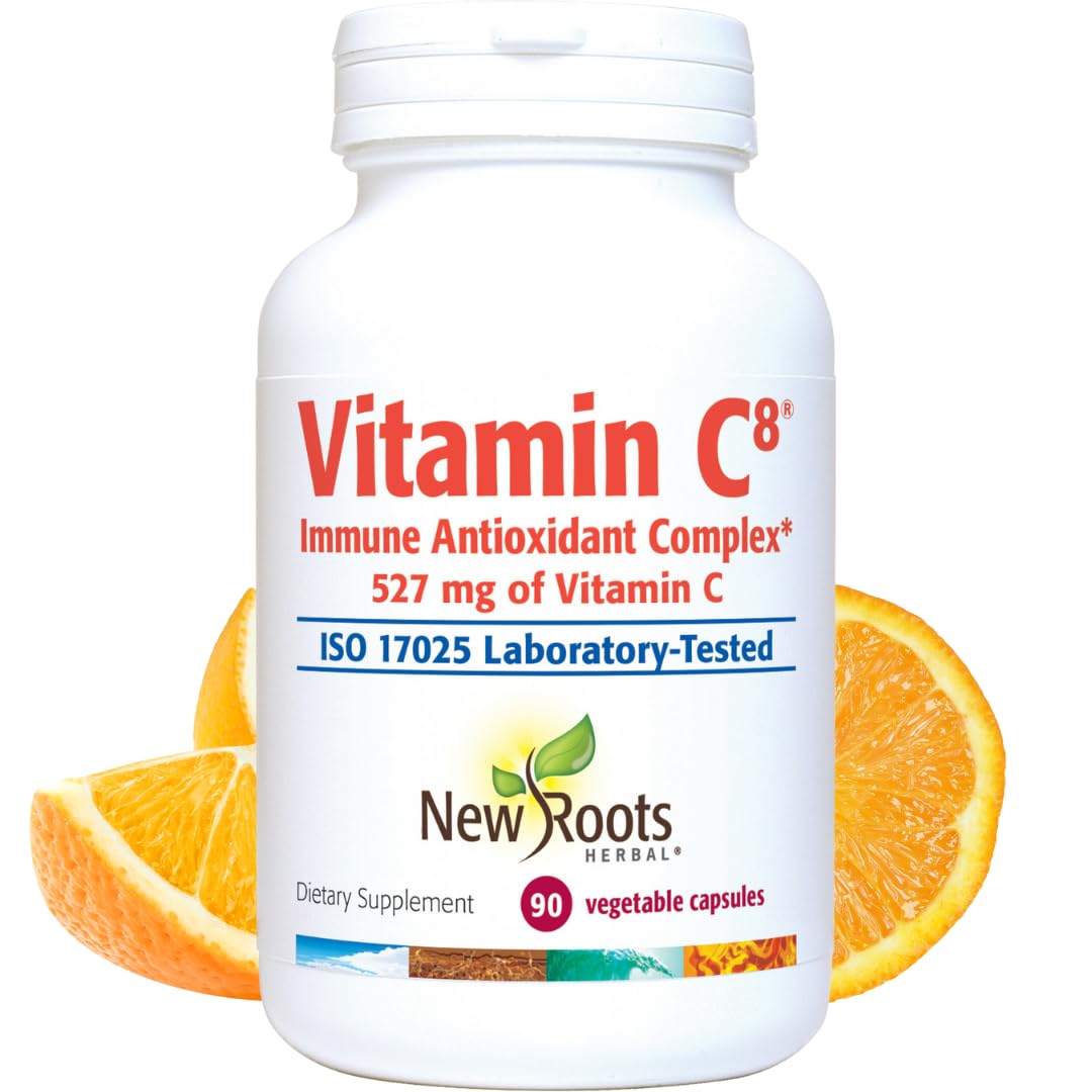 Vitamin C8 + Zinc Supplement for Higest Absorption (90 Capsules) | 527mg per Portion | 8 Buffered Sources of Vitamin C with Bioflavonoids, Green Tea & Quercetin for Stronger Defense | 3 months Supply - TrustMedUSA