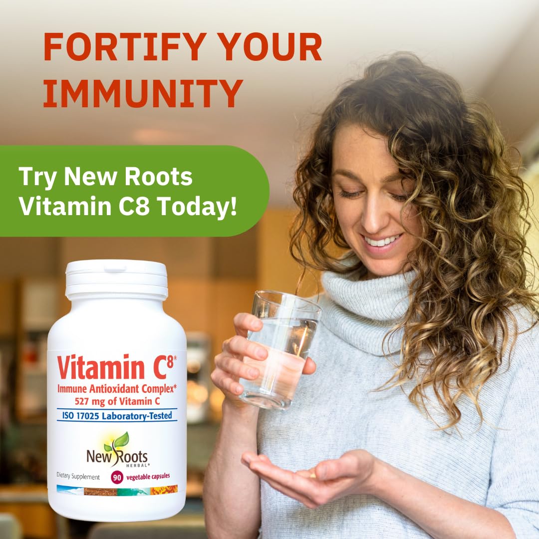 Vitamin C8 + Zinc Supplement for Higest Absorption (90 Capsules) | 527mg per Portion | 8 Buffered Sources of Vitamin C with Bioflavonoids, Green Tea & Quercetin for Stronger Defense | 3 months Supply - TrustMedUSA