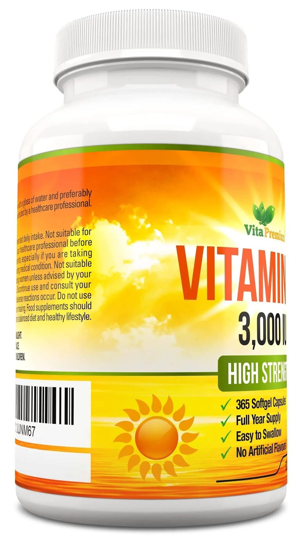 Vitamin D 3,000 IU, High Strength Vitamin D3 Supplement, 365 Easy to Swallow Softgels - TrustMedUSA