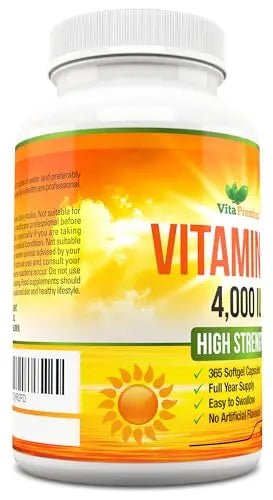 Vitamin D 4,000 IU Softgels, Maximum Strength Vitamin D3 Supplement, 365 Easy to Swallo - TrustMedUSA