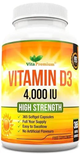 Vitamin D 4,000 IU Softgels, Maximum Strength Vitamin D3 Supplement, 365 Easy to Swallo - TrustMedUSA