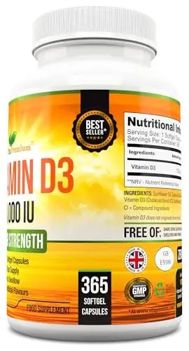 Vitamin D 4,000 IU Softgels, Maximum Strength Vitamin D3 Supplement, 365 Easy to Swallo - TrustMedUSA