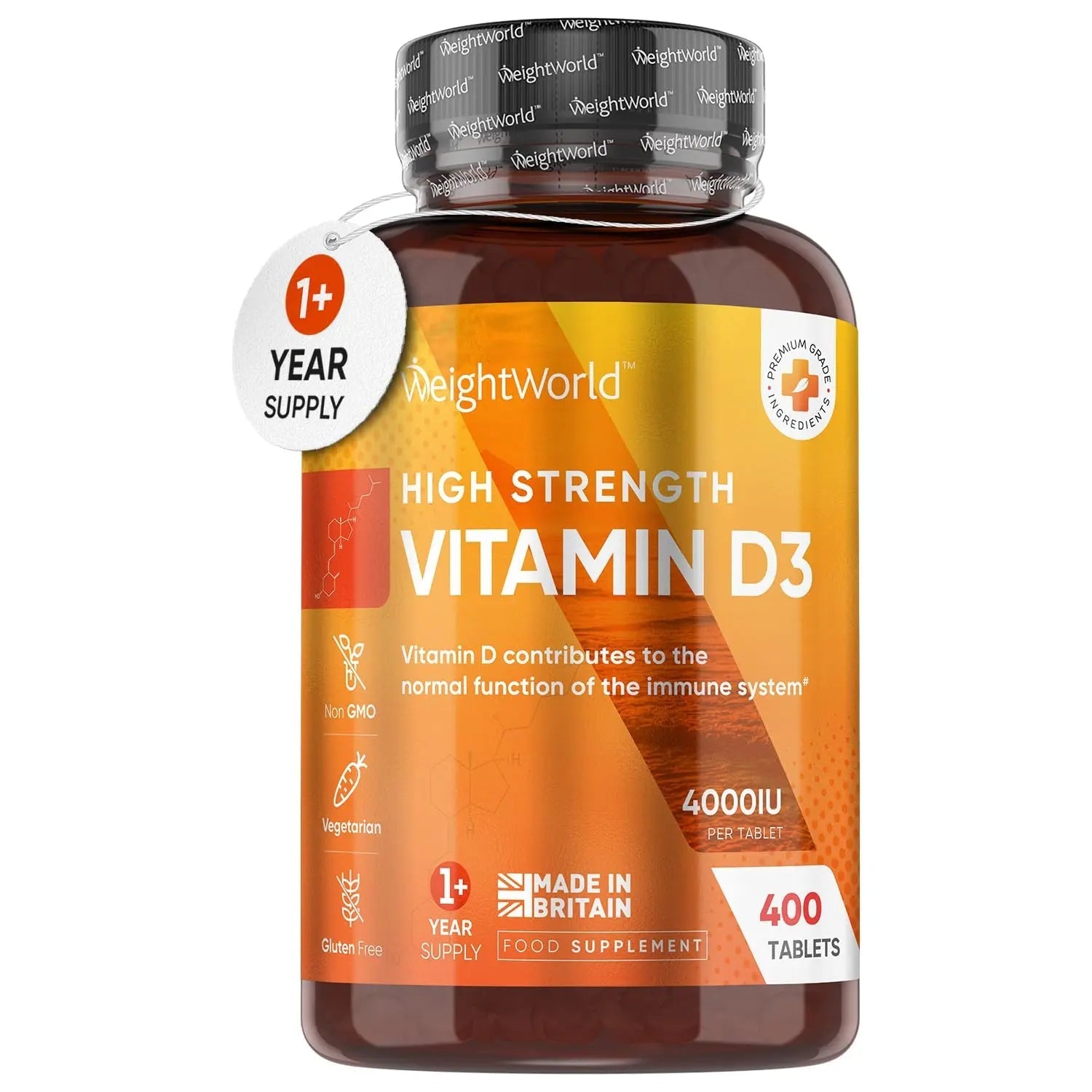Vitamin D3 4000 IU – 400 High Strength Vitamin D Tablets (1+ Year Supply) – Vegetarian - TrustMedUSA
