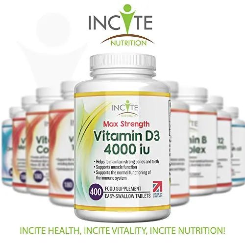 Vitamin D3 4000 iu - Vitamin D Tablets - 1 Year Supply Tablets - Vegetarian - Vitamin D - TrustMedUSA