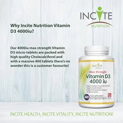Vitamin D3 4000 iu - Vitamin D Tablets - 1 Year Supply Tablets - Vegetarian - Vitamin D - TrustMedUSA