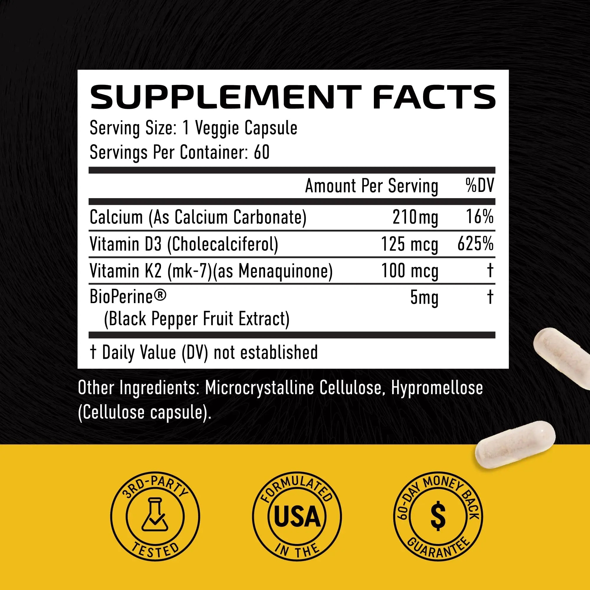 Vitamin D3 K2 5000 IU for Immune System, Strong Bones & Teeth Support | Vitamin D3 - TrustMedUSA