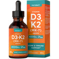 Vitamin D3 K2 Drops | 60mL | High Strength Vitamin D3 4000iu and K2 25ug | No Artificial - TrustMedUSA