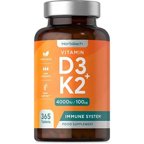 Vitamin D3 K2 High Strength Tablets | 365 Count | Vitamin D3 4000iu and Vitamin K2 MK7 - TrustMedUSA