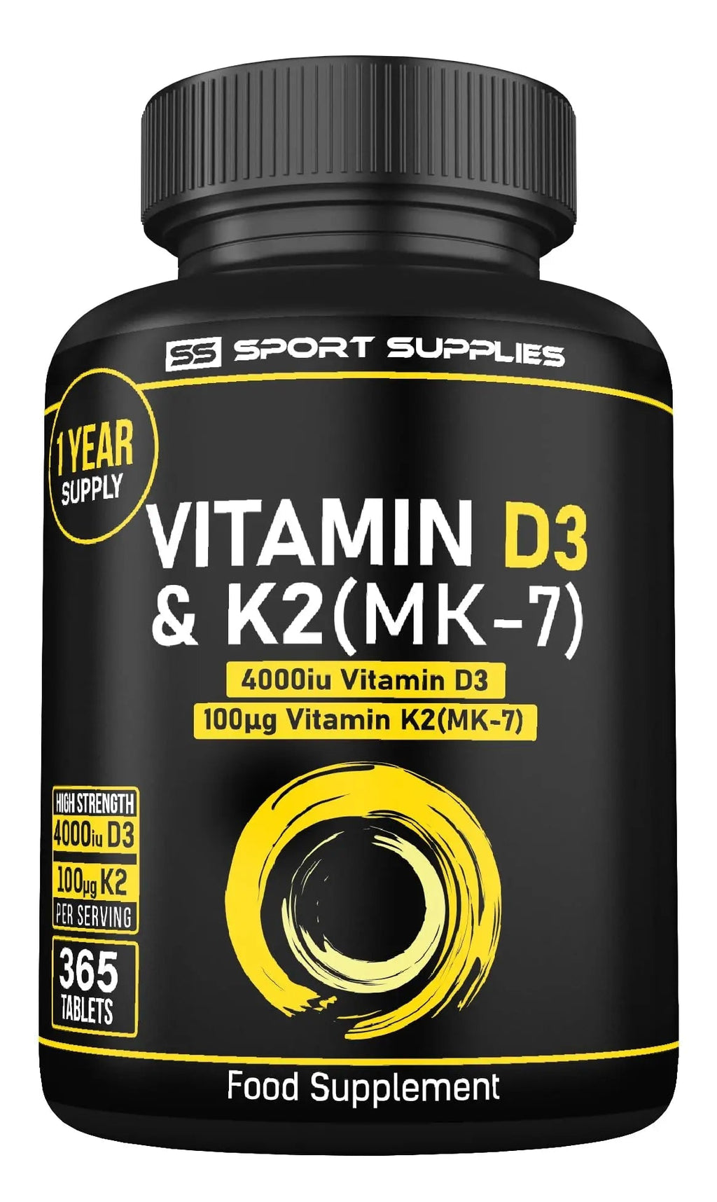 Vitamin D3 K2 High Strength Tablets - 365 Micro Tablets - Vitamin d3 4000 iu and k2 - TrustMedUSA