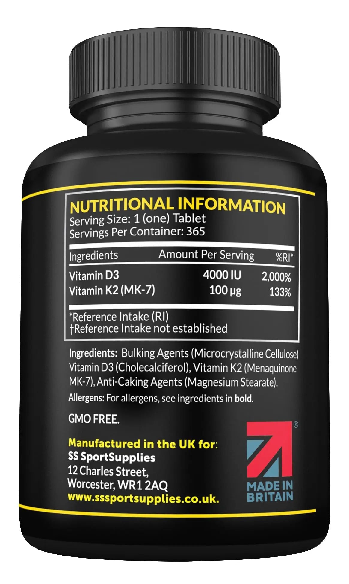 Vitamin D3 K2 High Strength Tablets - 365 Micro Tablets - Vitamin d3 4000 iu and k2 - TrustMedUSA