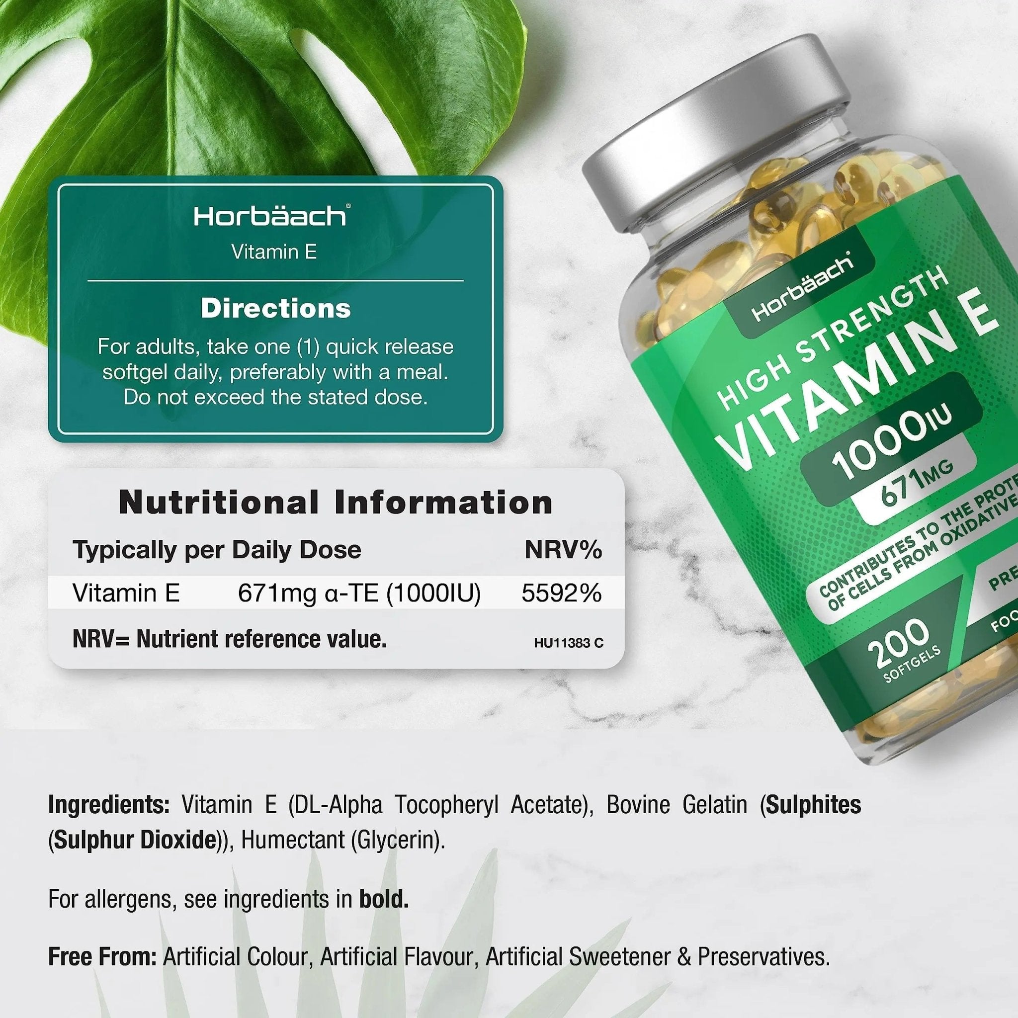 Vitamin E Capsules 1000iu | 200 Count | High Strength Vitamin E as DL-Alpha Tocopheryl - TrustMedUSA