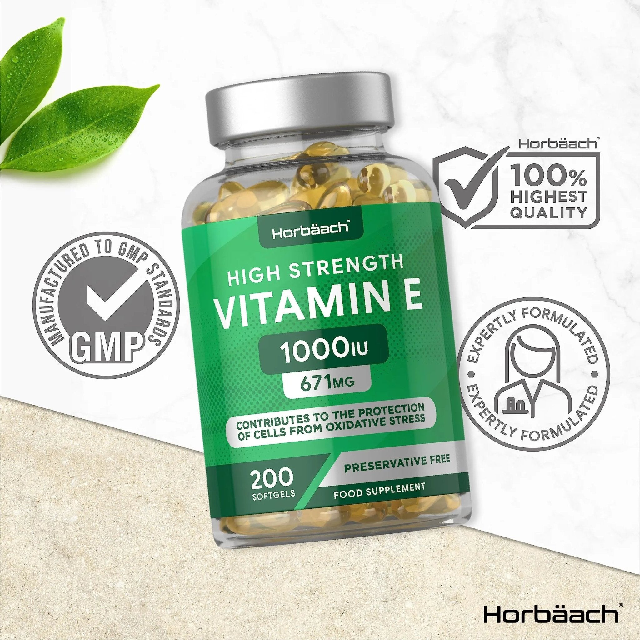 Vitamin E Capsules 1000iu | 200 Count | High Strength Vitamin E as DL-Alpha Tocopheryl - TrustMedUSA