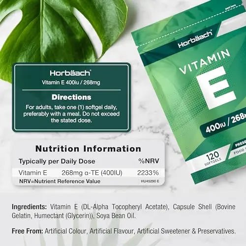 Vitamin E Capsules 400iu | 120 Count | High Strength Vitamin E as DL-a-Tocopheryl - TrustMedUSA
