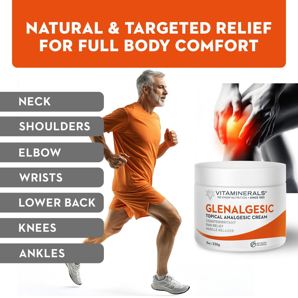Vitaminerals 171 Glenalgesic® Pain Support Analgesic Balm, Muscle & Joint | Maximum Strength | Menthol | Camphor (8 oz) - TrustMedUSA