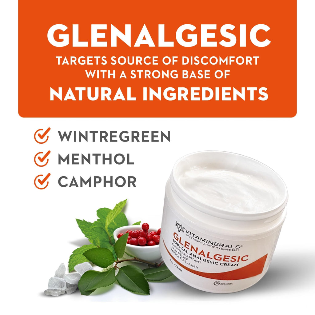 Vitaminerals 171 Glenalgesic® Pain Support Analgesic Balm, Muscle & Joint | Maximum Strength | Menthol | Camphor (8 oz) - TrustMedUSA
