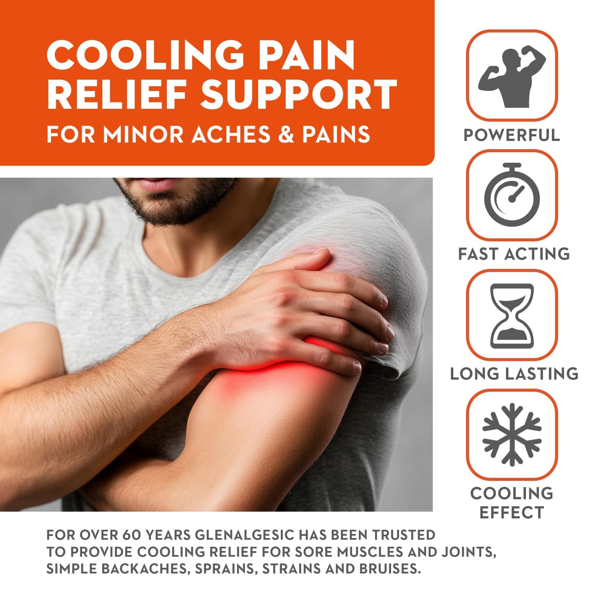 Vitaminerals 171 Glenalgesic® Pain Support Analgesic Balm, Muscle & Joint | Maximum Strength | Menthol | Camphor (8 oz) - TrustMedUSA