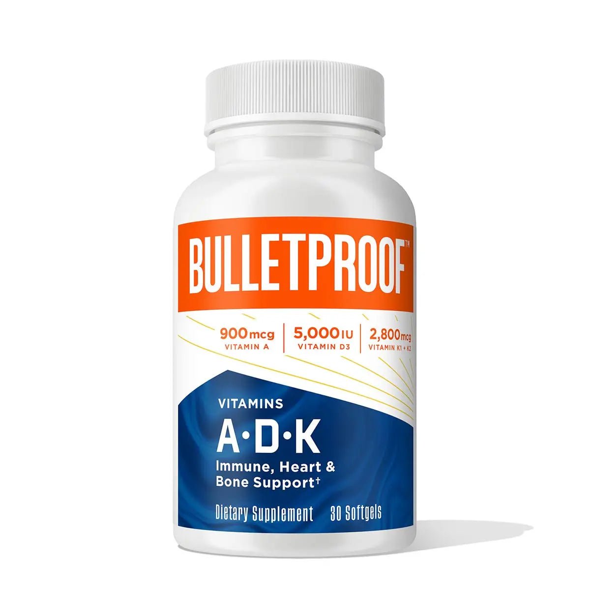 Vitamins A-D-K, 30 Softgels, 900mcg Vitamin A, with 5000 IU D3, K1, K2, K3, High Potency - TrustMedUSA