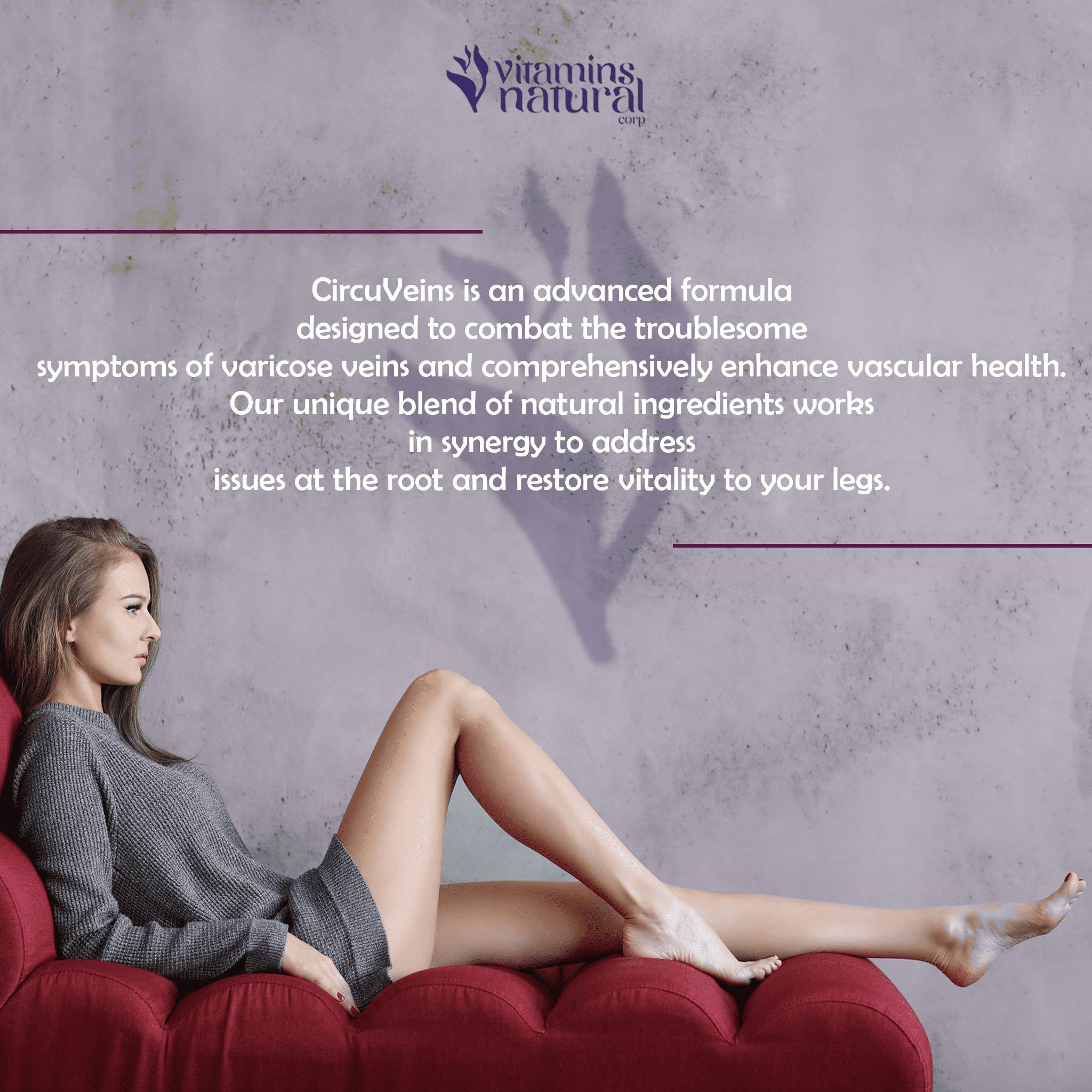 VITAMINS NATURAL CORP. CircuVeins Varicose Veins Support for Legs Capsules – Organic Vein Health Supplement with Horse Chestnut Grape Extract and Cayenne Pepper – 60 Capsules - TrustMedUSA
