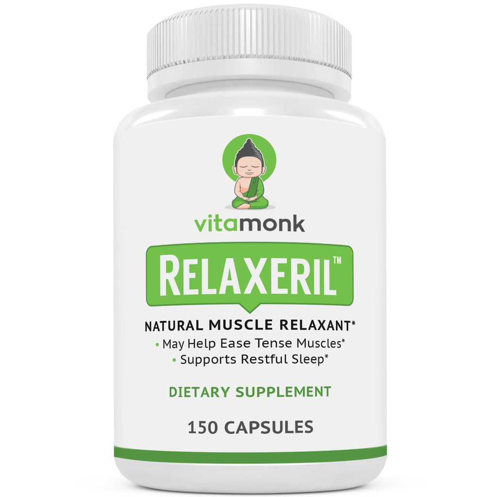 VitaMonk Relaxeril™ All-Natural Muscle Relaxer - Muscle Relaxer Supplement - Complete Muscle Relaxing Formula - TrustMedUSA