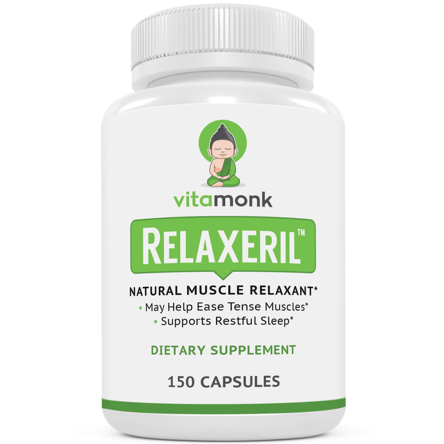 VitaMonk Relaxeril™ All-Natural Muscle Relaxer - Muscle Relaxer Supplement - Complete Muscle Relaxing Formula - TrustMedUSA