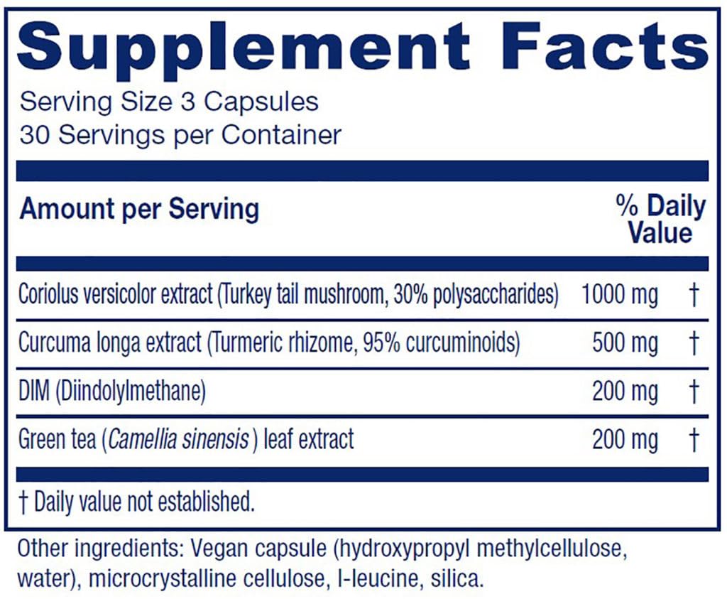 Vitanica CCDG Blend, Immune Support, DIM Supplement 200mg, Turkey Tail Mushroom, Turmeric, Green Tea, Vegan, 90 Capsules - TrustMedUSA