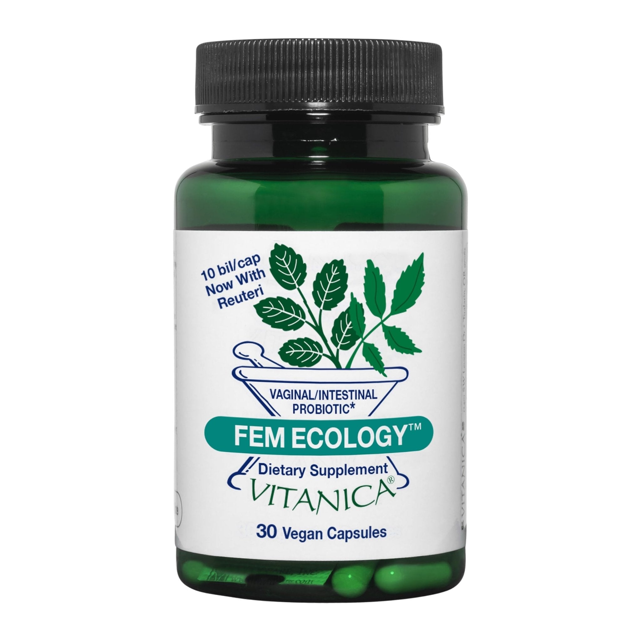 Vitanica FemEcology, Vaginal and Intestinal Probiotic Support, Vegetarian, 30 Capsules - TrustMedUSA