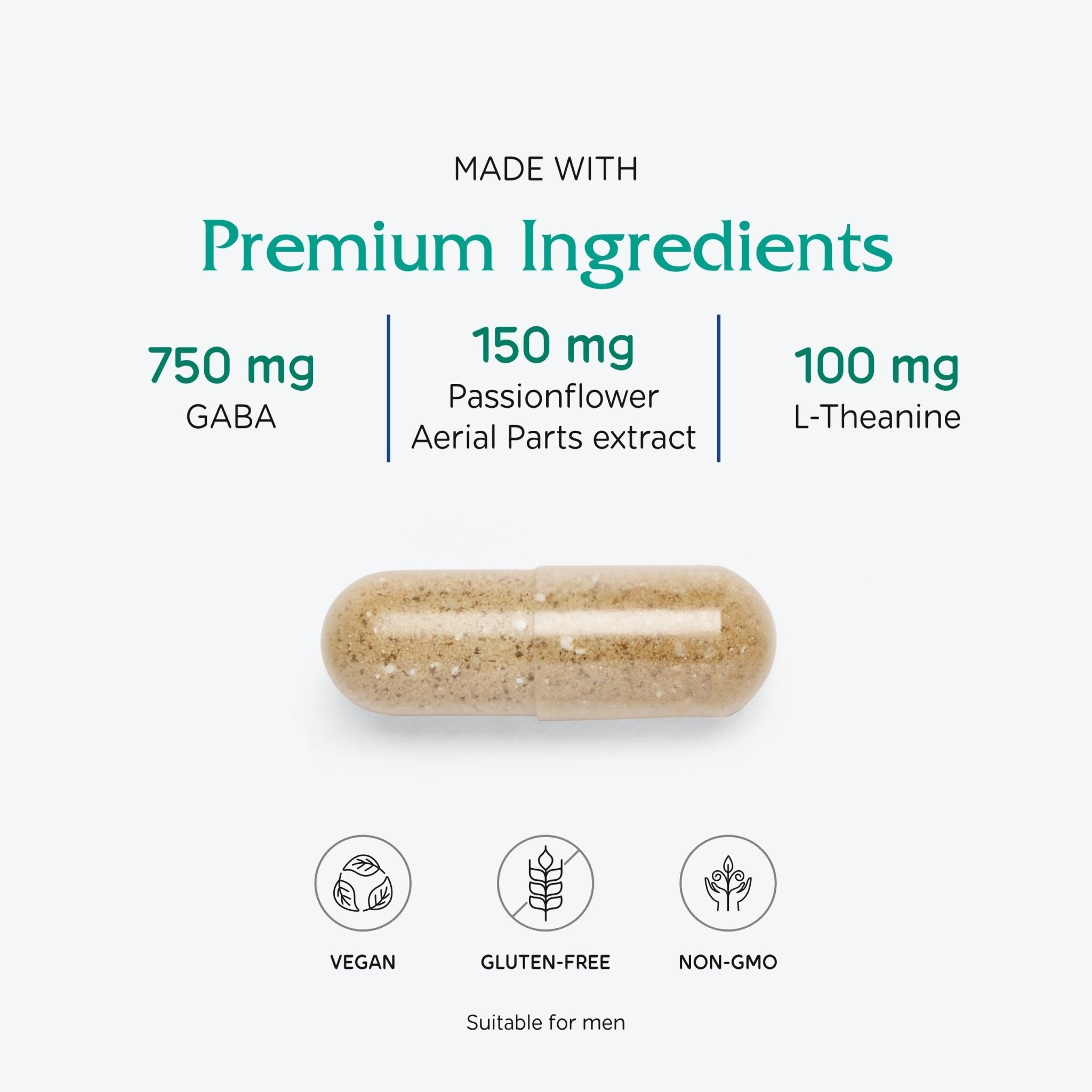 Vitanica, GABA Ease, Calming Support, Vegan, 60 Capsules - TrustMedUSA