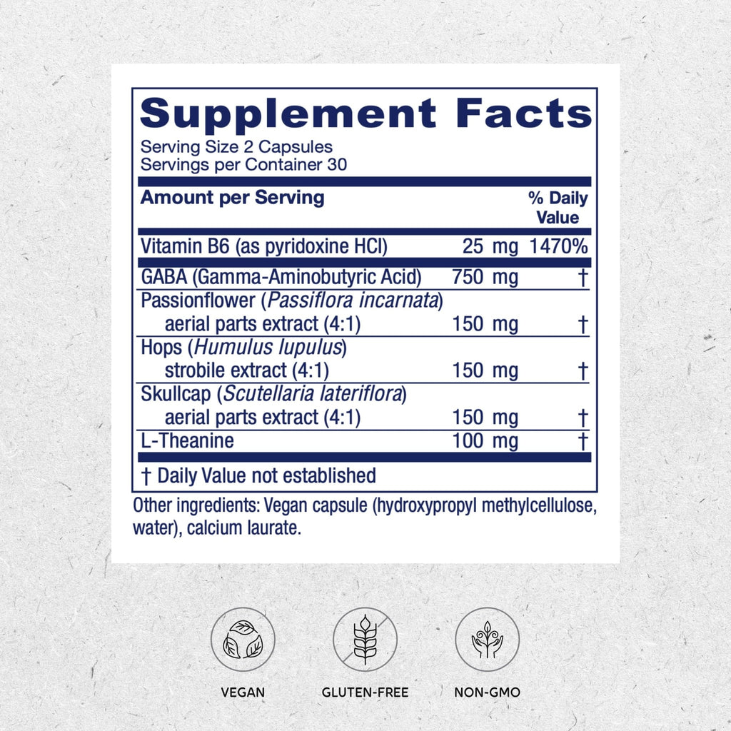Vitanica, GABA Ease, Calming Support, Vegan, 60 Capsules - TrustMedUSA