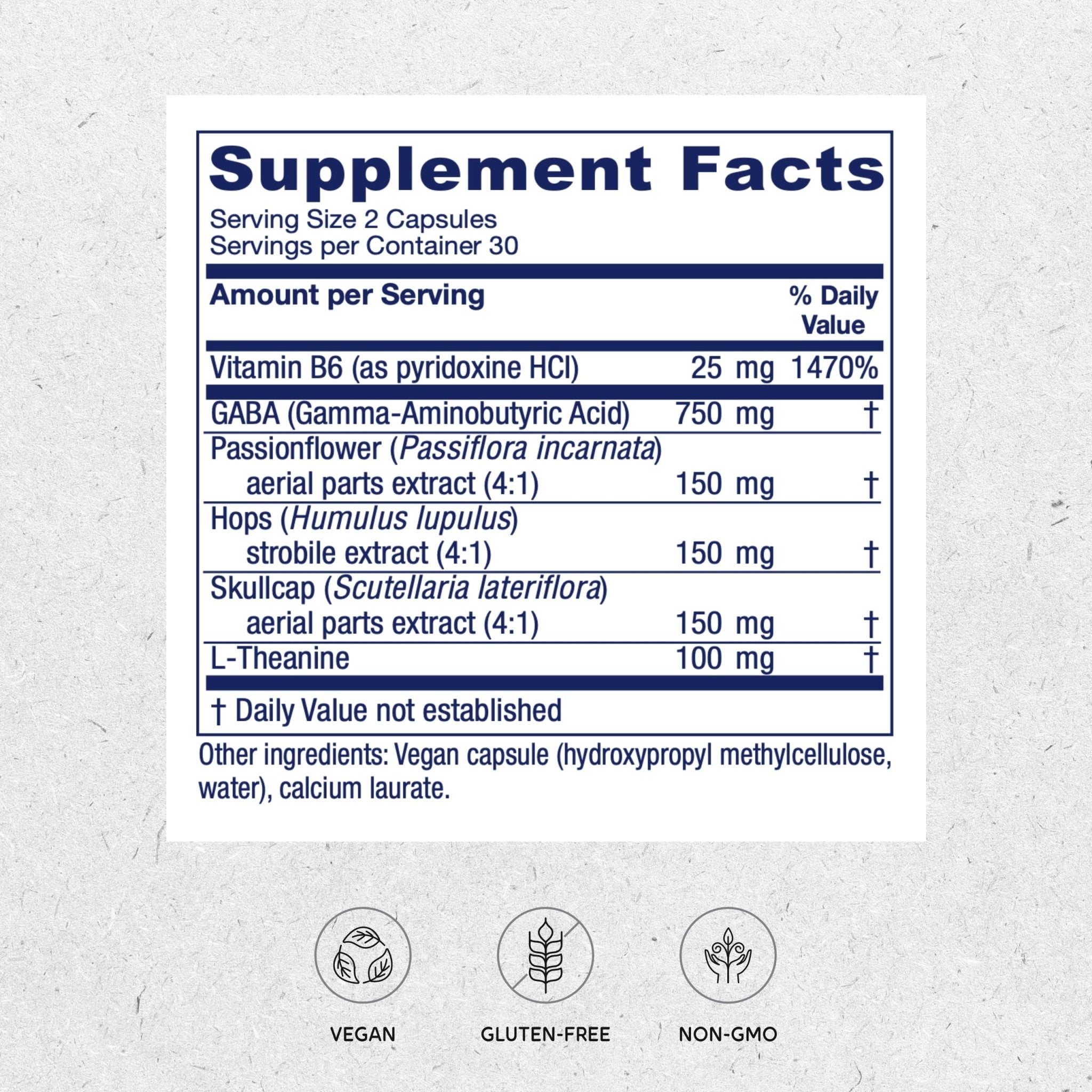 Vitanica, GABA Ease, Calming Support, Vegan, 60 Capsules - TrustMedUSA